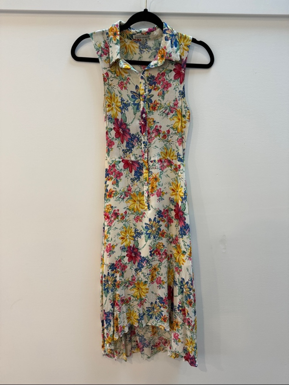 Lucca Couture Cream Floral Midi Dress with Yellow, Pink & Blue Blooms